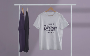 T-shirts on hanger mockup