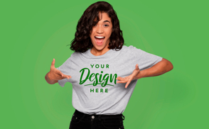 Excited model t-shirt mockup