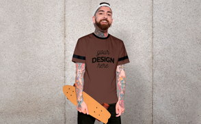 Skater model t-shirt mockup