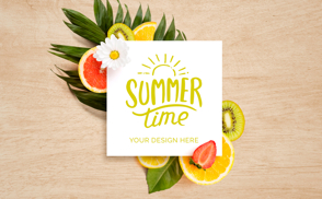 summer fruits card mockup