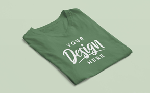 Folded t-shirt clothing mockup