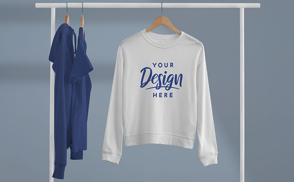 Sweatshirt on clothes hanger mockup