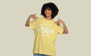 Black young girl t-shirt mockup | Online Editing Generator