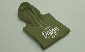 Folded hoodie solid background mockup