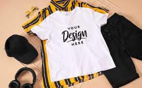 Stripped shirt and t-shirt mockup