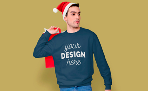 Sweatshirt model christmas mockup