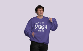 Dark hair man sweatshirt mockup | Start Editing Online