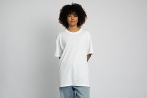 Black woman modelling a t-shirt mockup