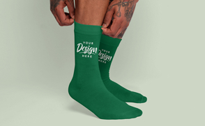 Tattooed man socks mockup | Online Mockup Generator