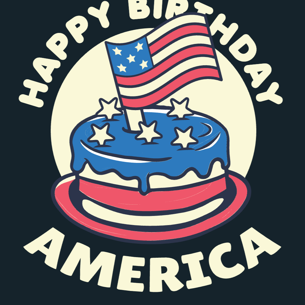4th July party cake editable t-shirt template | Create Designs