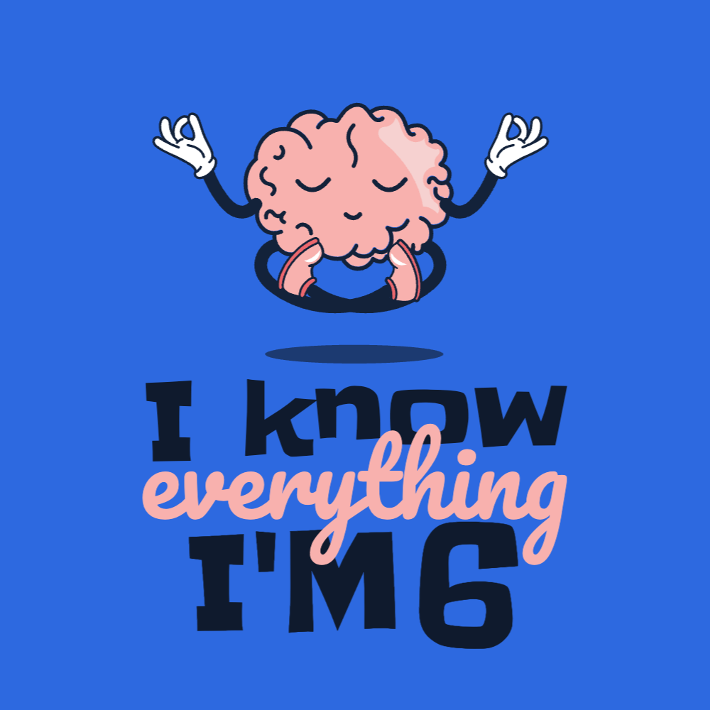 6 years old brain editable t-shirt template | T-Shirt Maker
