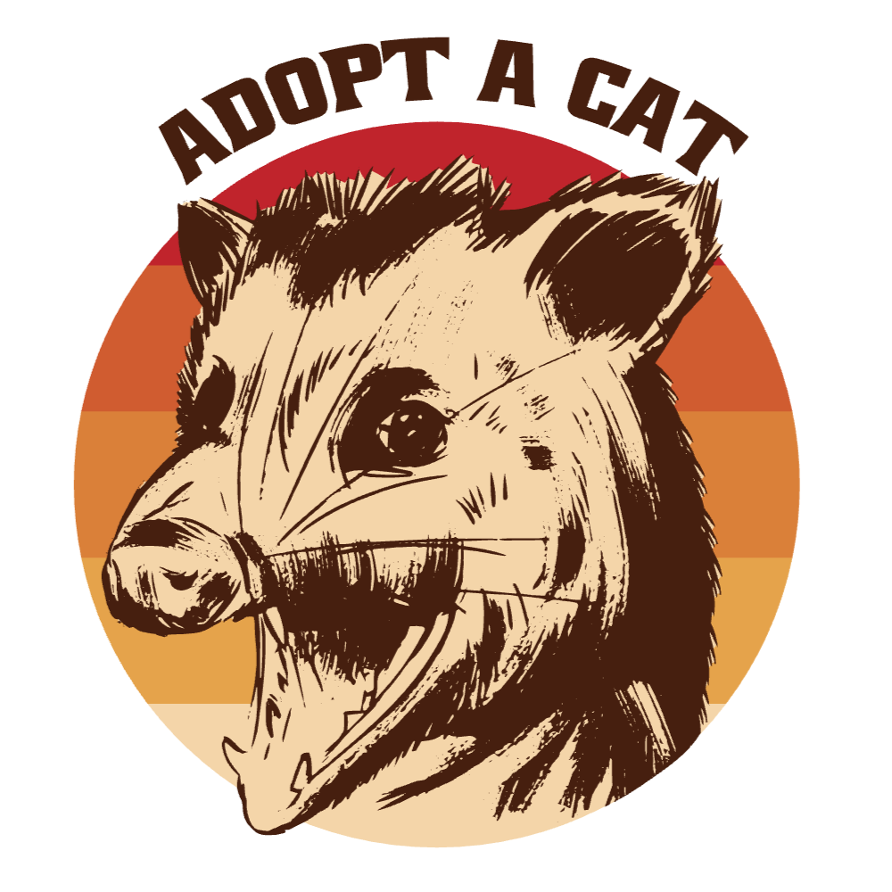 Adopt a cat possum editable t-shirt template | T-Shirt Maker