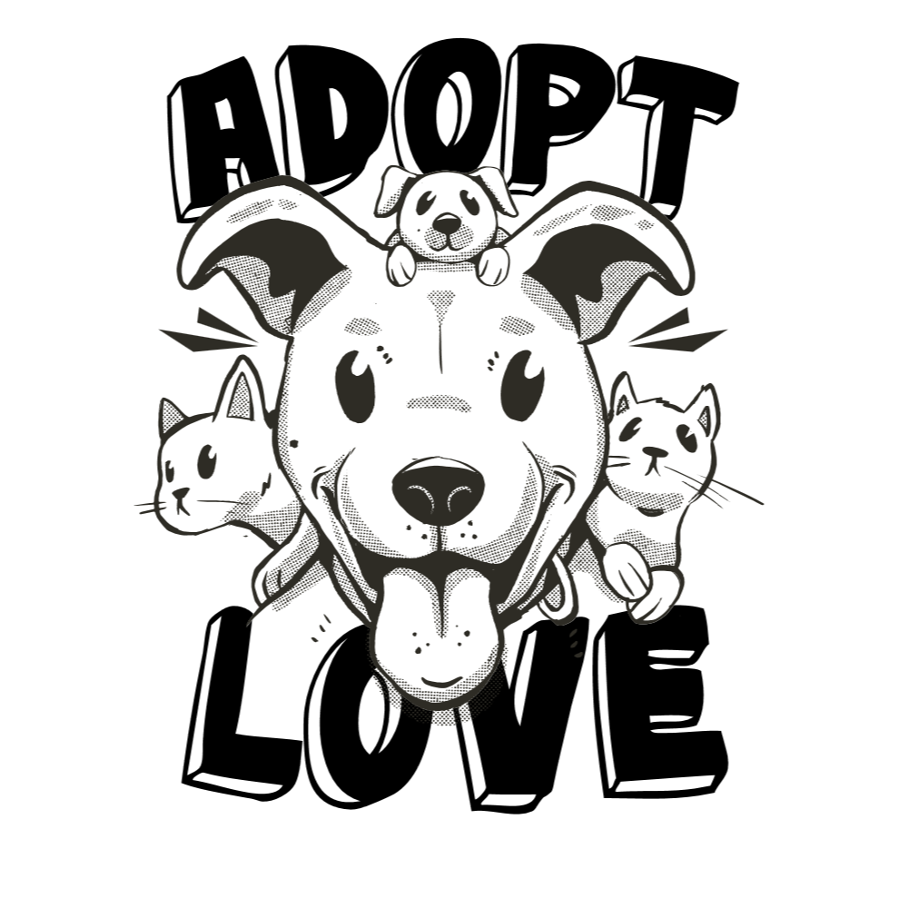 Adopt love pets editable t-shirt template