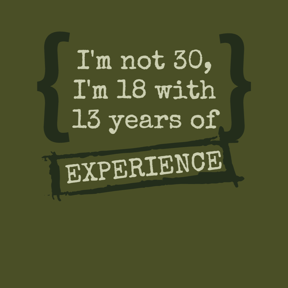 Age and years of experience editable t-shirt | Create Merch Online