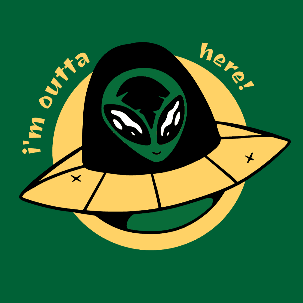 Alien in spaceship editable t-shirt template | T-Shirt Maker