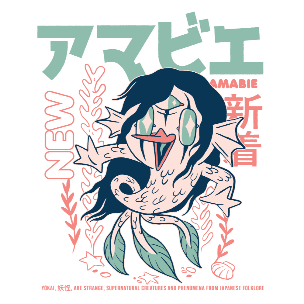 Amabie japanese yokai editable t-shirt template | Create Designs