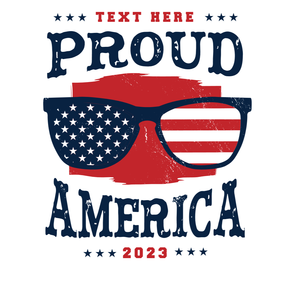 American glasses editable t-shirt template