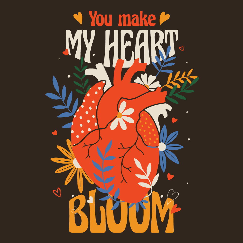 Anatomical heart editable t-shirt template | Create Merch Online