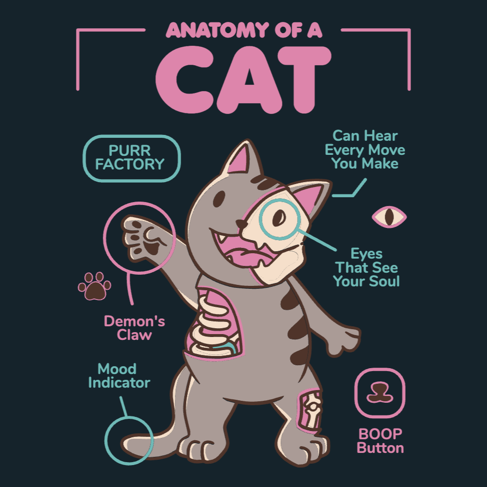 Anatomy of a cat editable t-shirt template | Create Designs