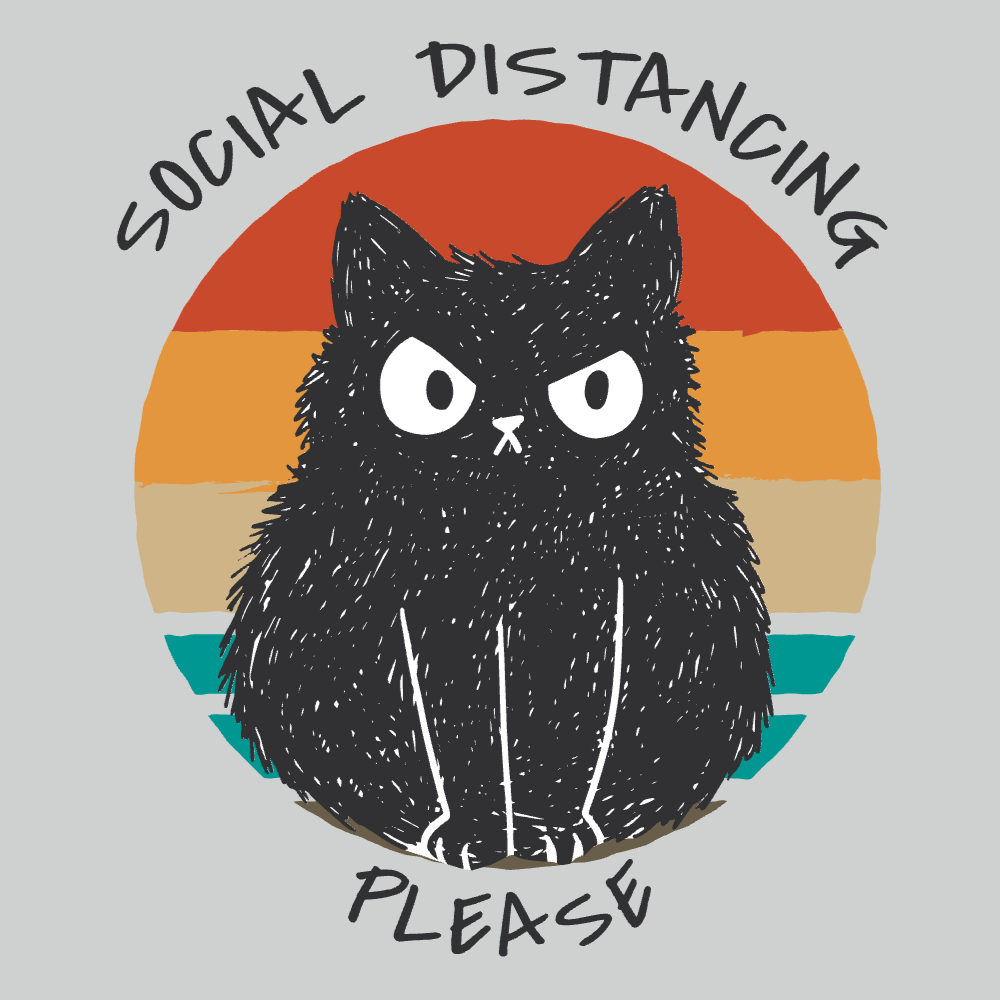 Angry black cat editable t-shirt template | Create Merch Online