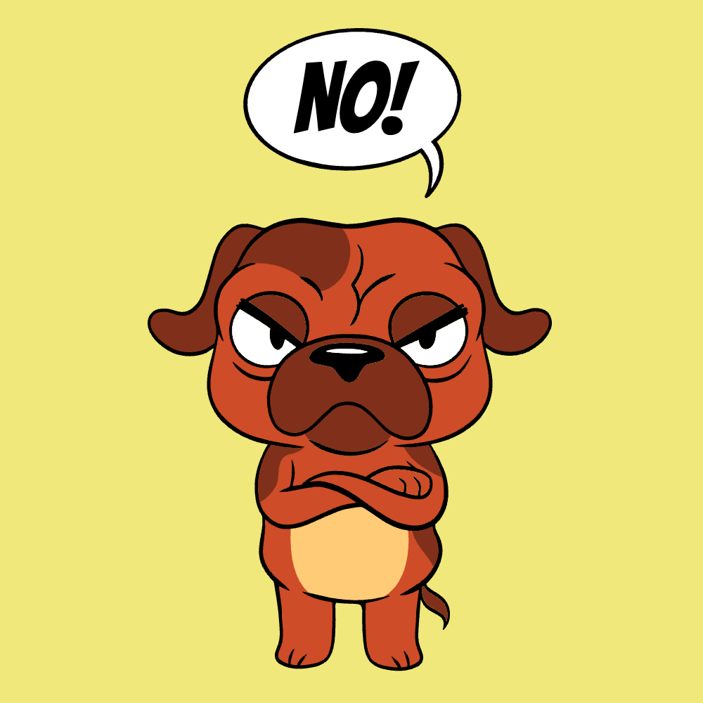 Angry cartoon dog editable t-shirt template | Create Merch Online