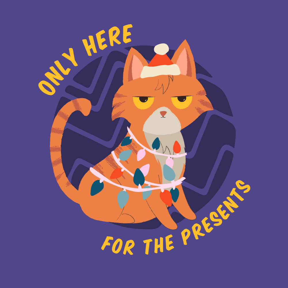 Angry cat christmas editable t-shirt template | Create Merch Online