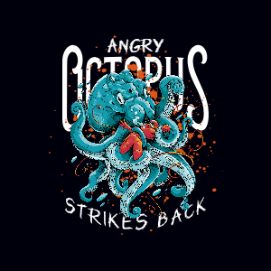 Angry octopus editable t-shirt design template