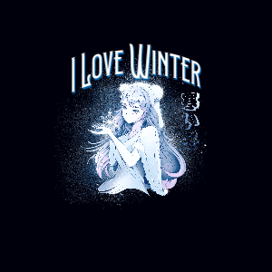 Winter anime girl editable t-shirt design template