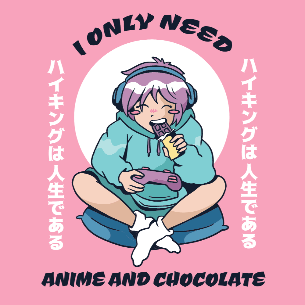 Anime and chocolate editable t-shirt template | Create Merch Online