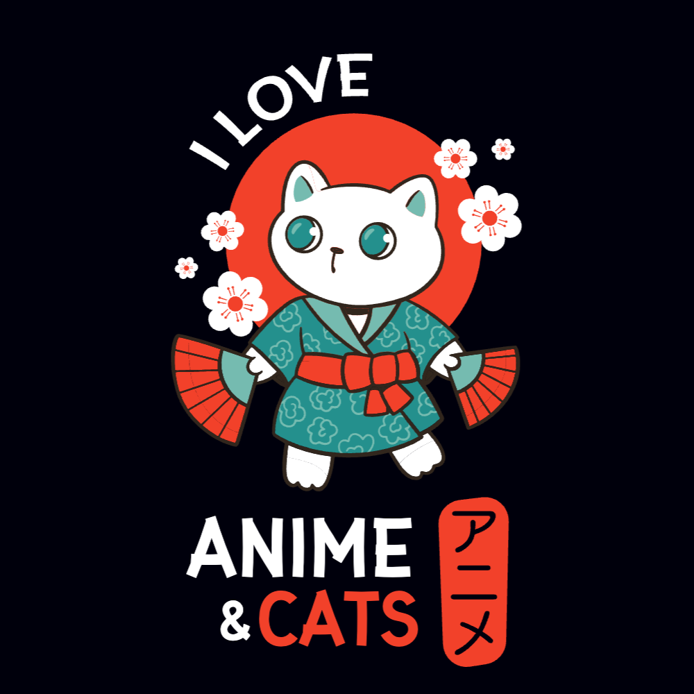 Anime cat editable t-shirt template | Create Merch Online