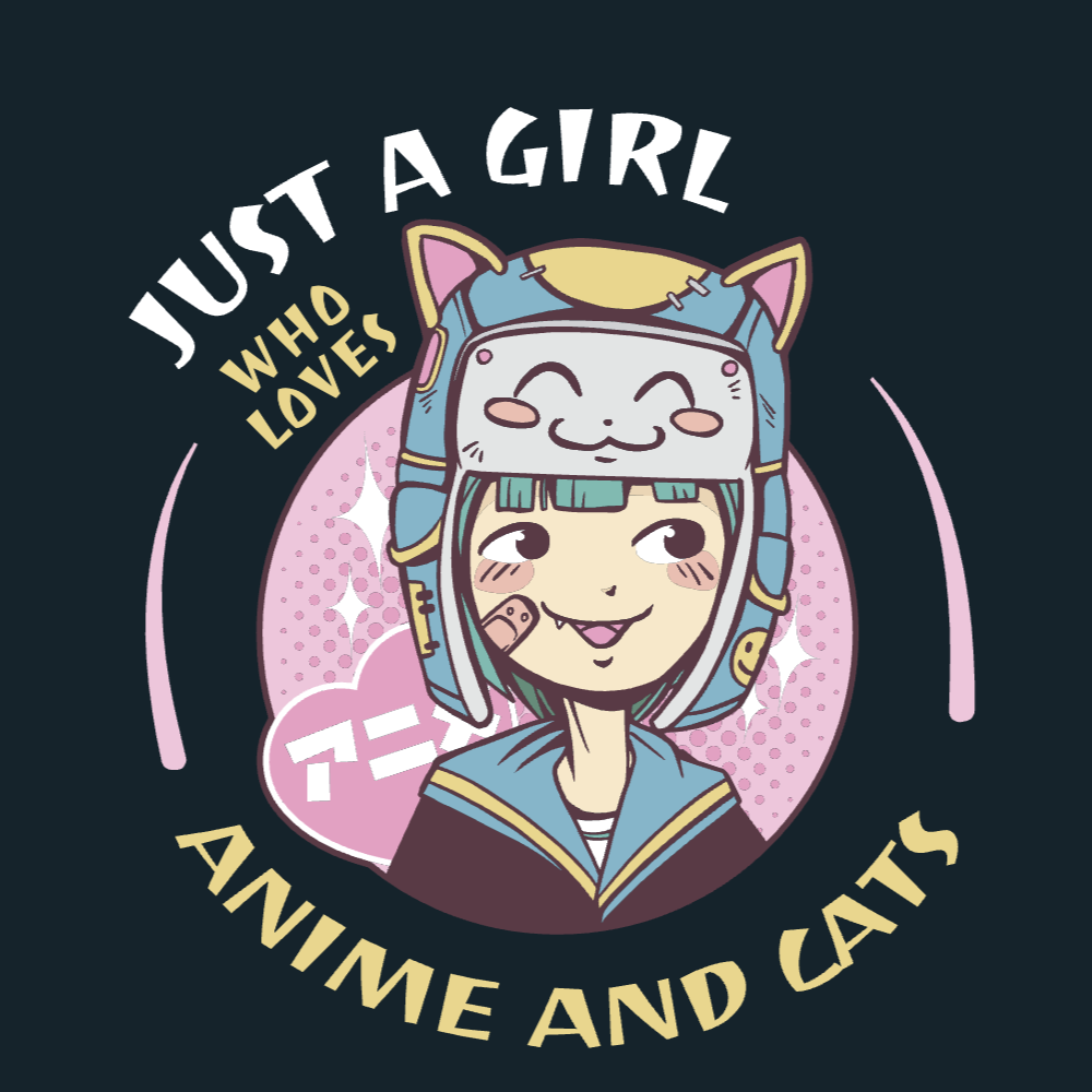 Anime cat girl editable t-shirt template | Create Merch