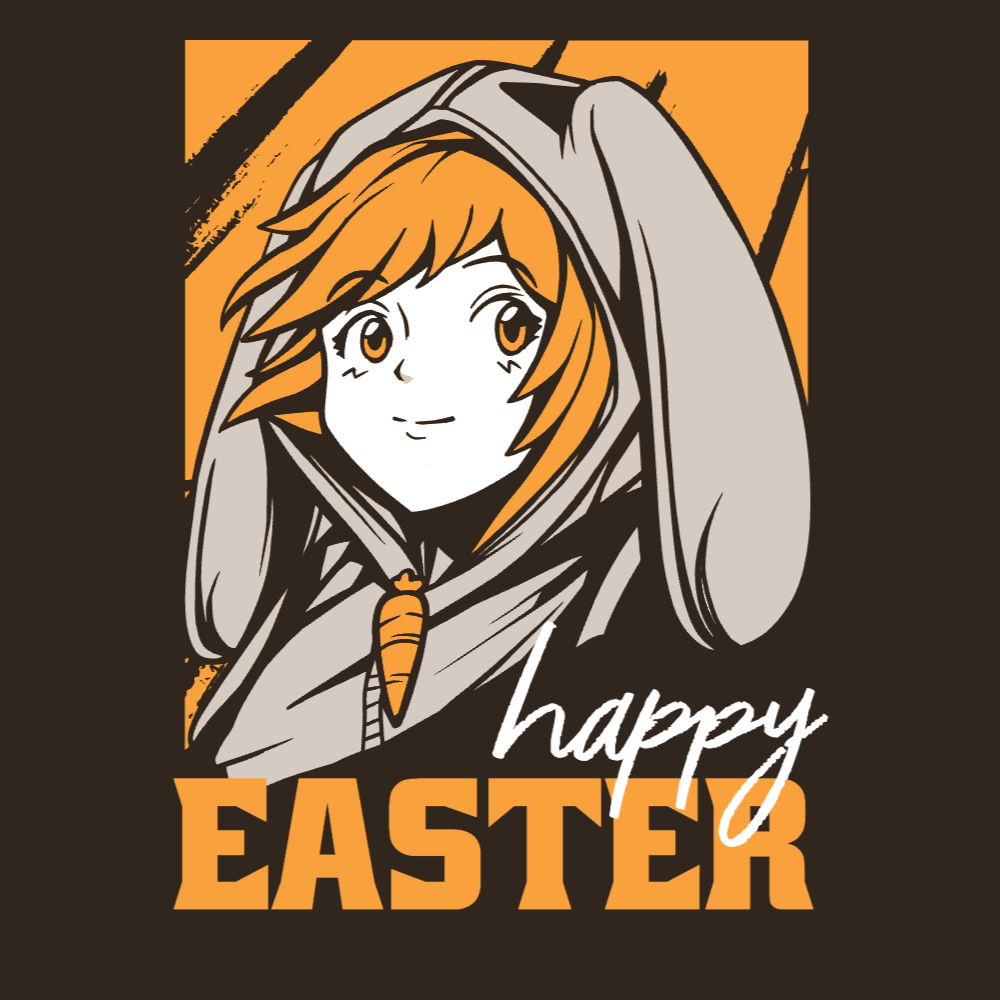 Anime easter girl t-shirt template editable | Create Merch Online