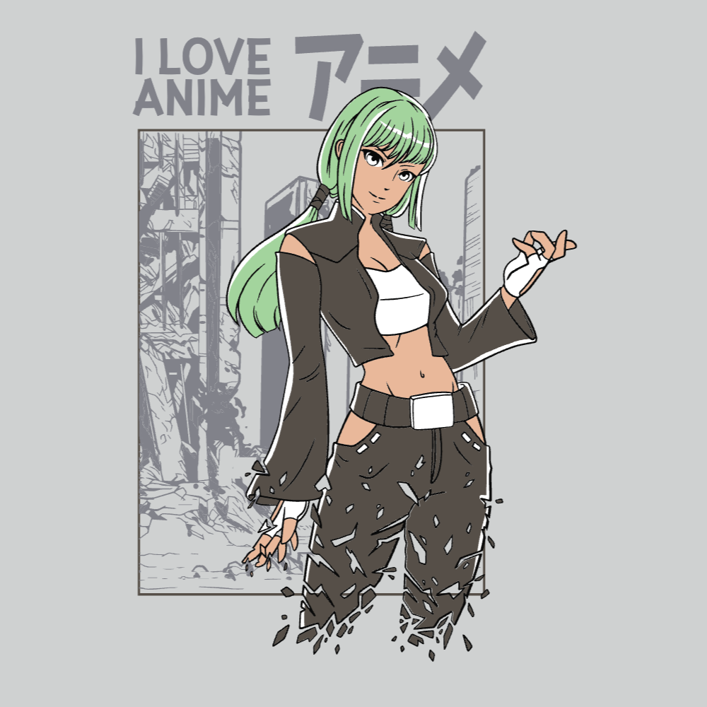 Anime girl editable t-shirt template | Create Merch