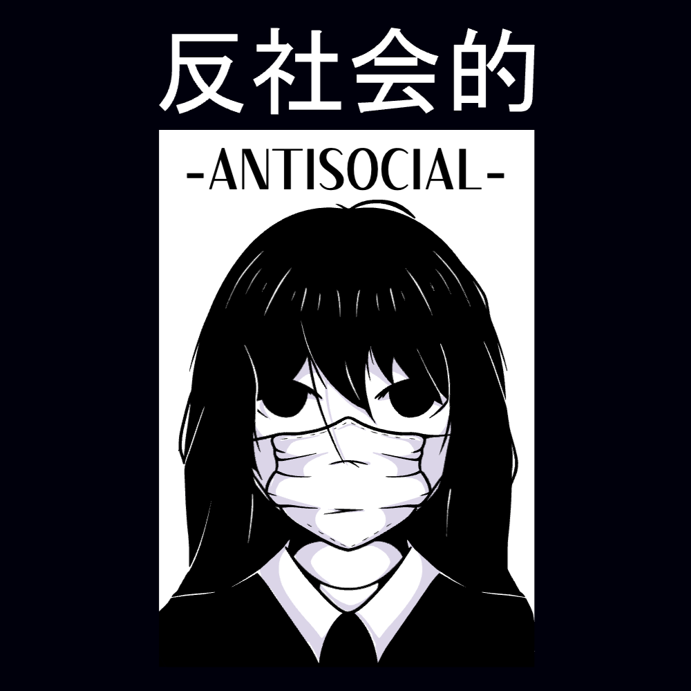 Anime girl with face mask editable t-shirt templat | Create Merch Online