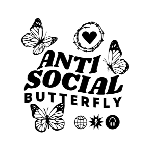Anti social butterfly editable t-shirt design template