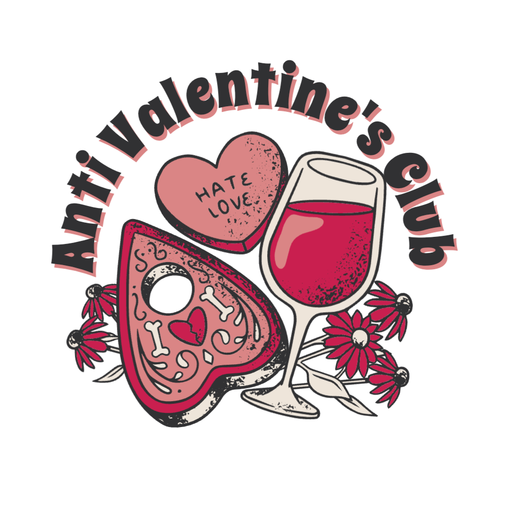 Anti Valentine's club editable t-shirt template