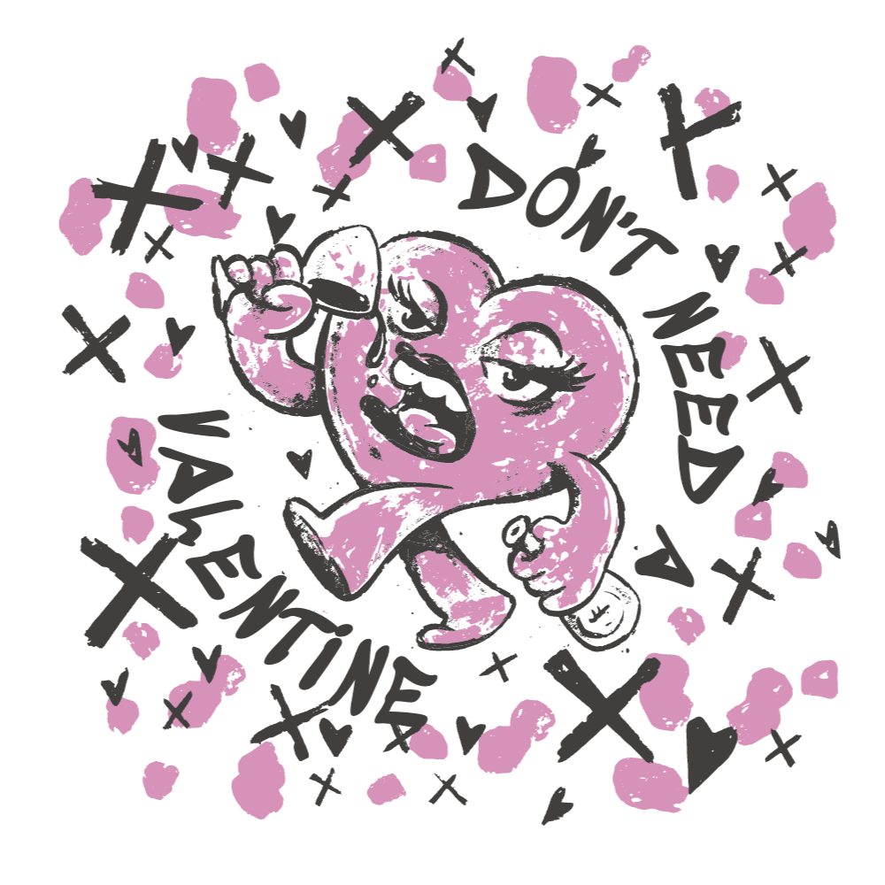 Anti Valentine's heart editable t-shirt template