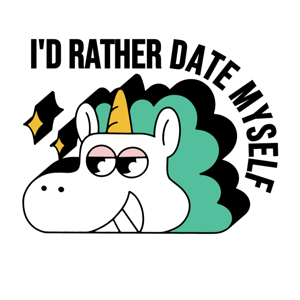 Anti valentine's unicorn editable t-shirt template