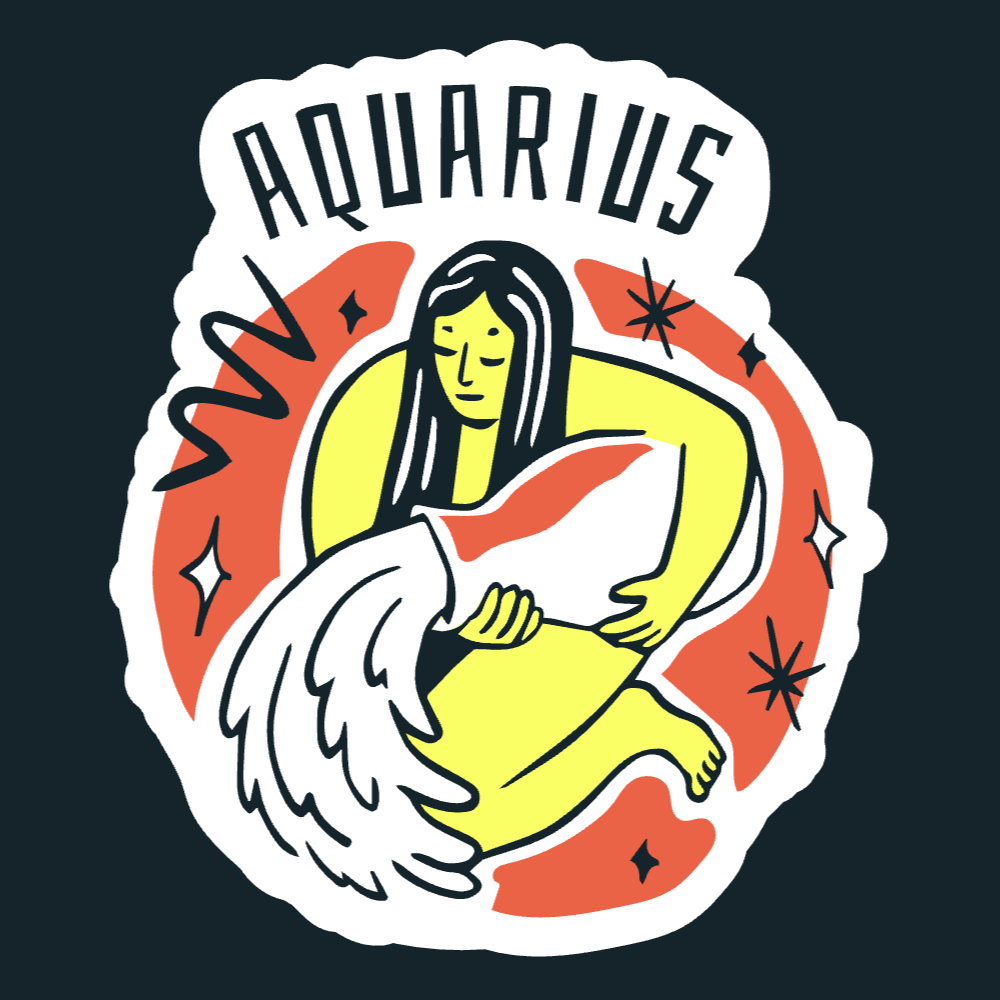 Aquarius zodiac badge editable t-shirt template | Create Designs