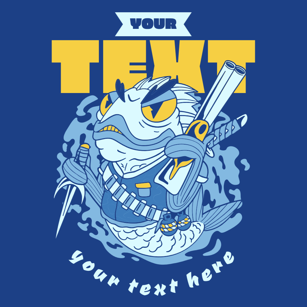 Army fish editable t-shirt template