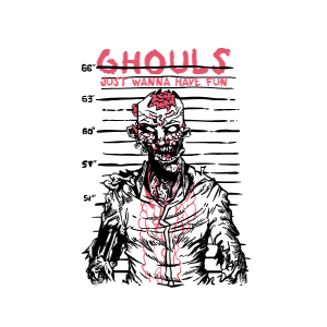Zombie criminal editable t-shirt design template