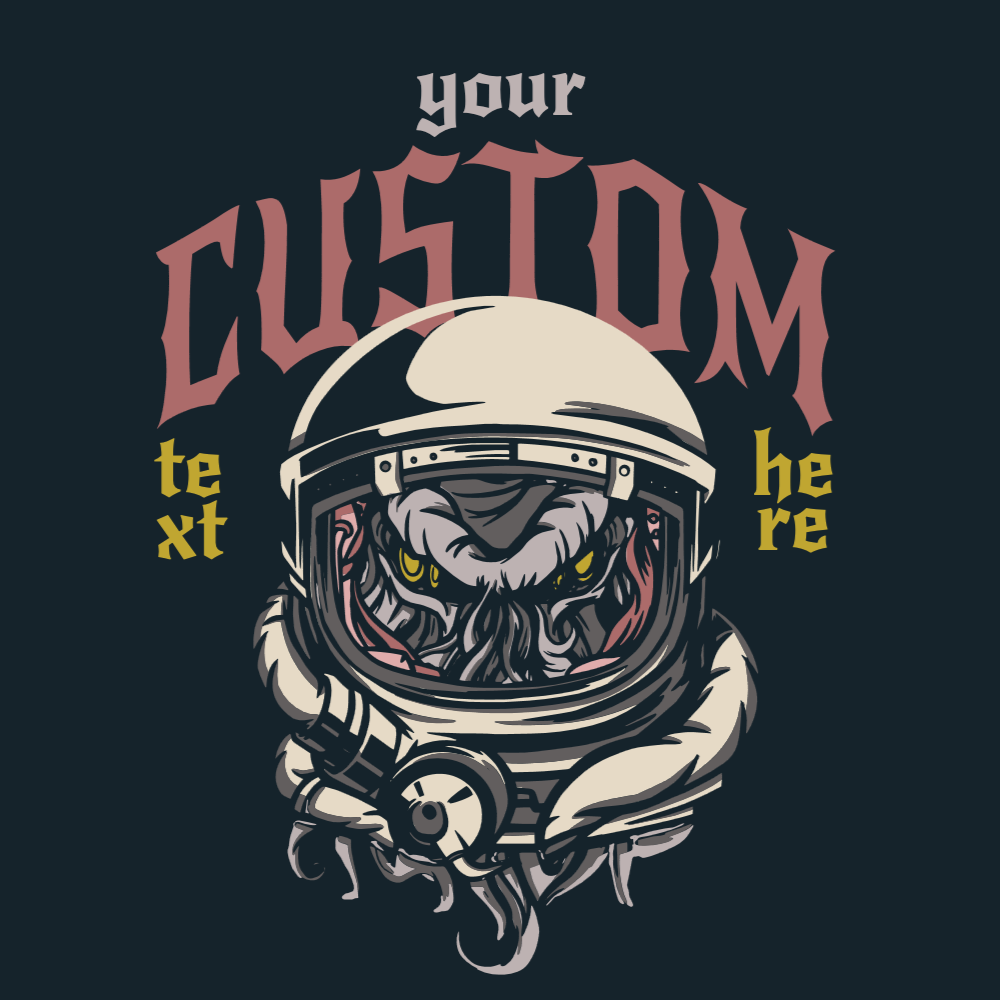 Astronaut creature editable t-shirt template