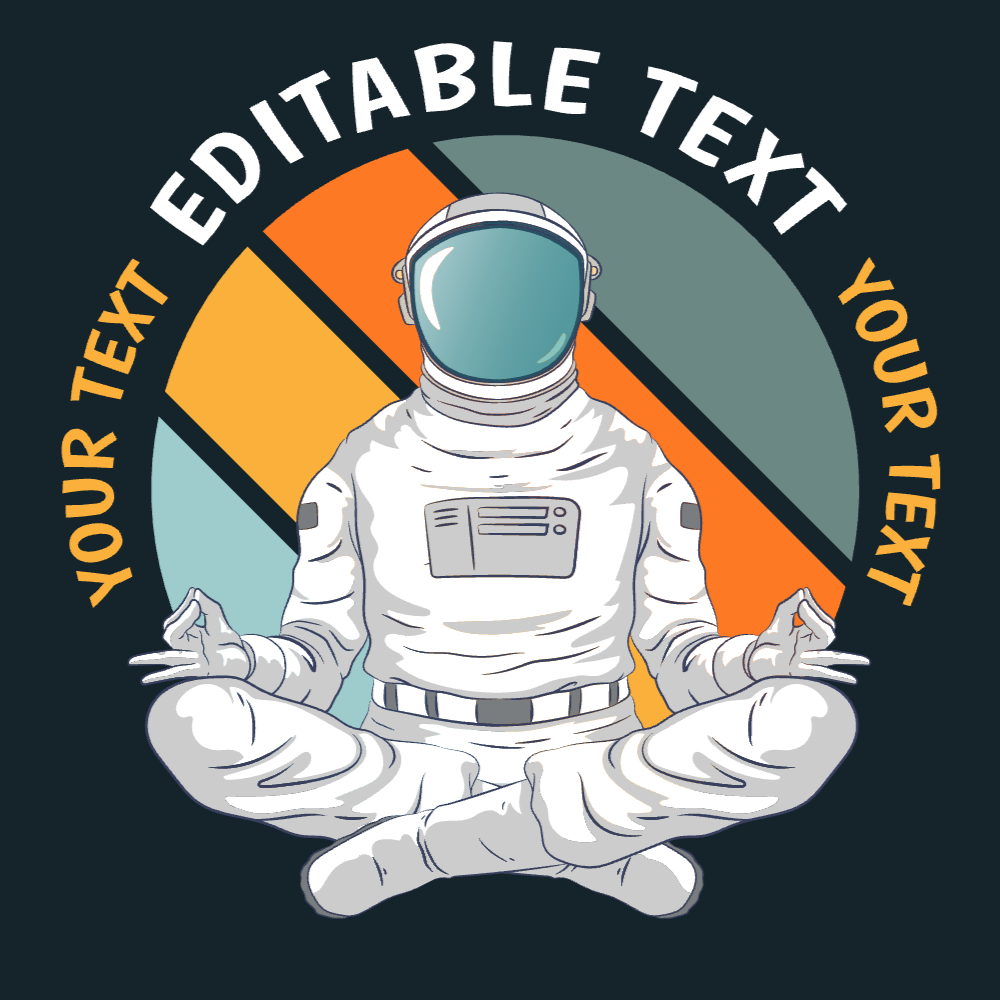 Astronaut meditation editable t-shirt template | Create Online