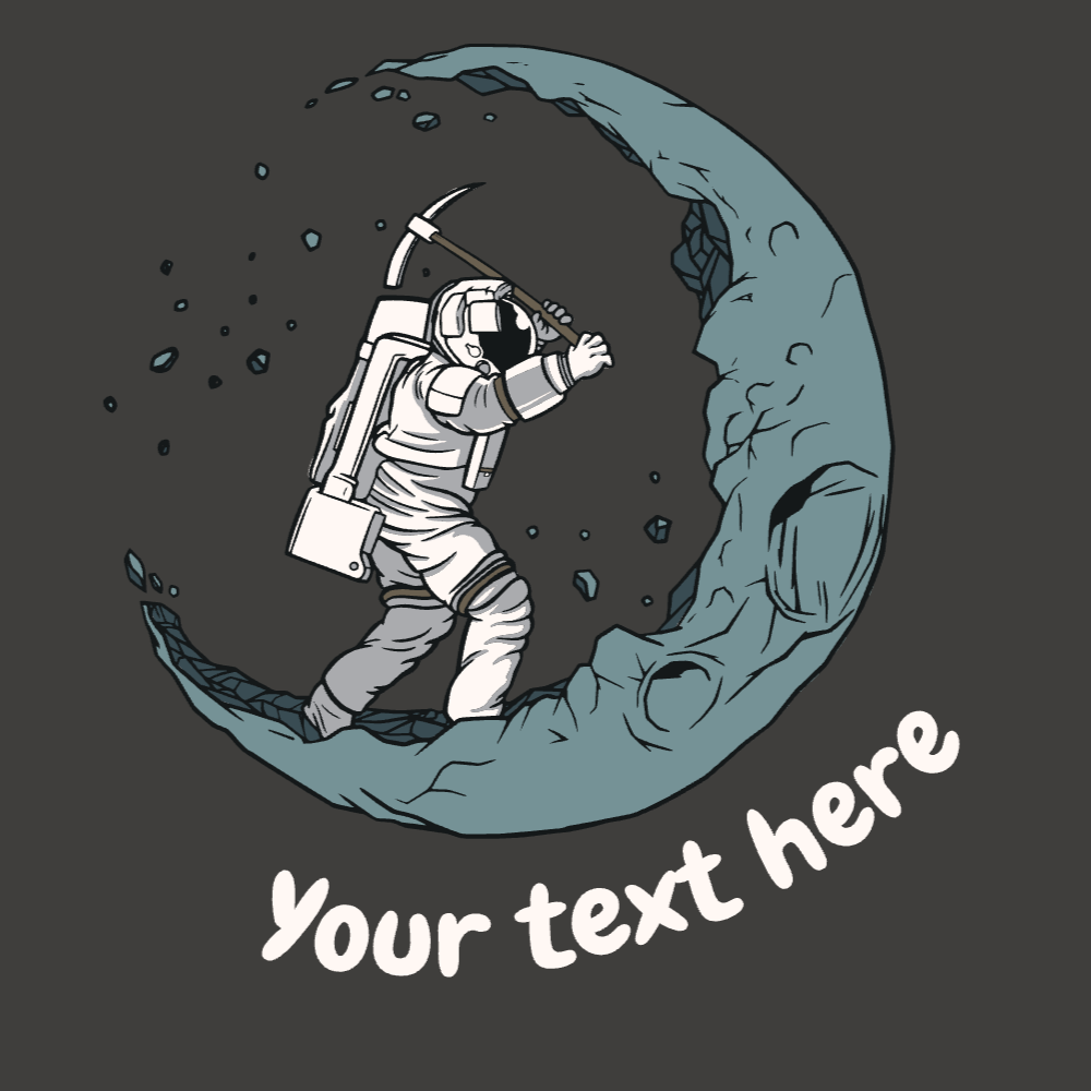 Astronaut on the moon editable t-shirt template | Create Designs