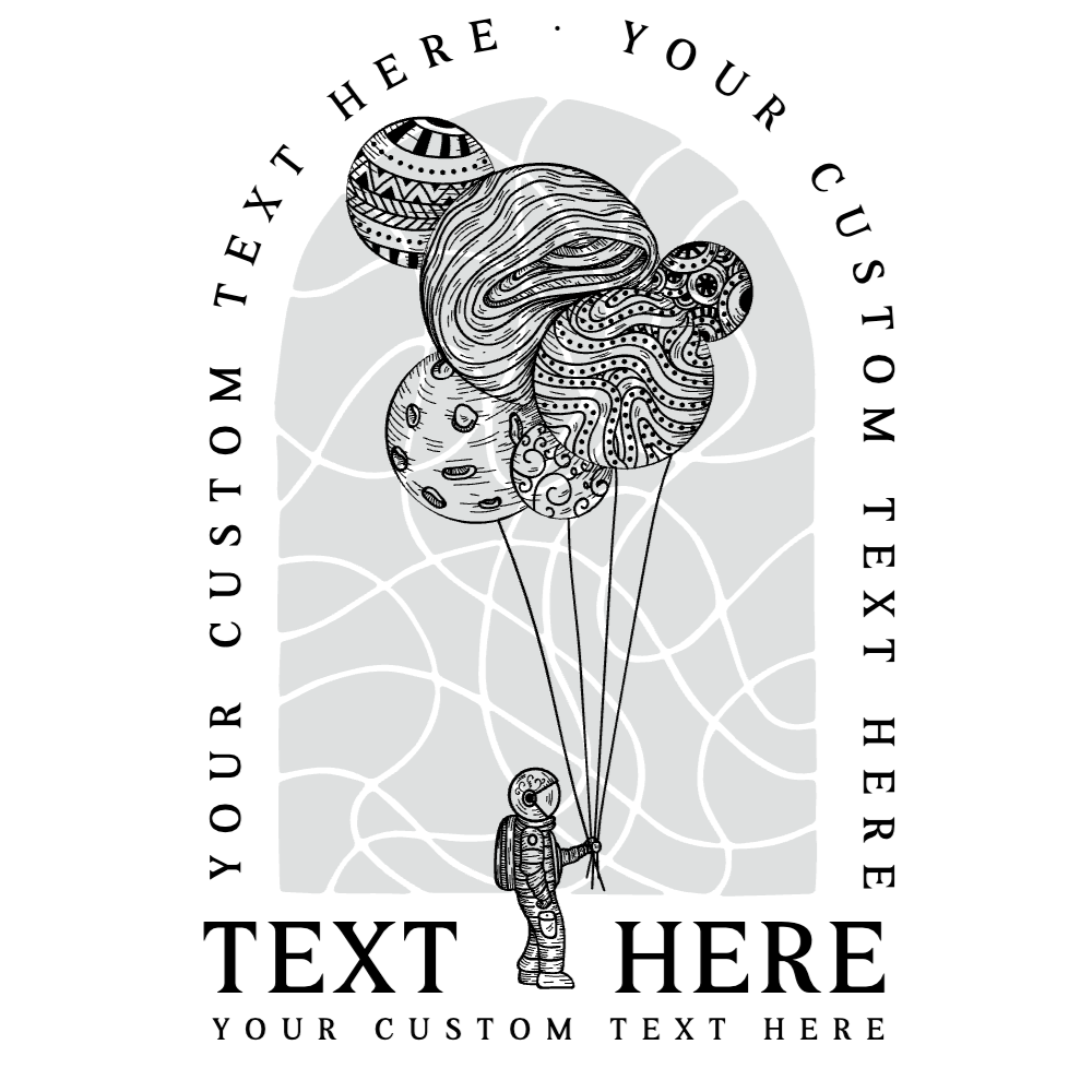 Astronaut planet balloon editable t-shirt template | Create Merch