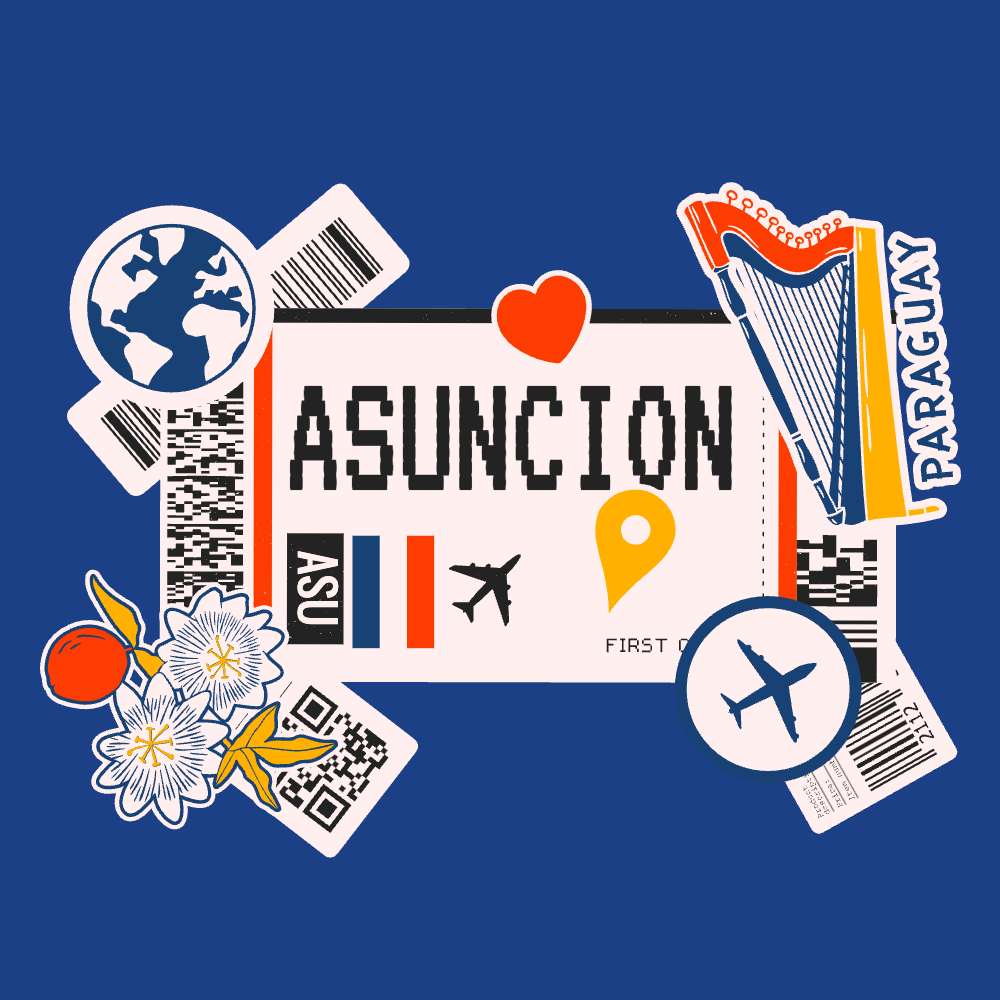 Asuncion boarding pass editable t-shirt template | Create Merch Online