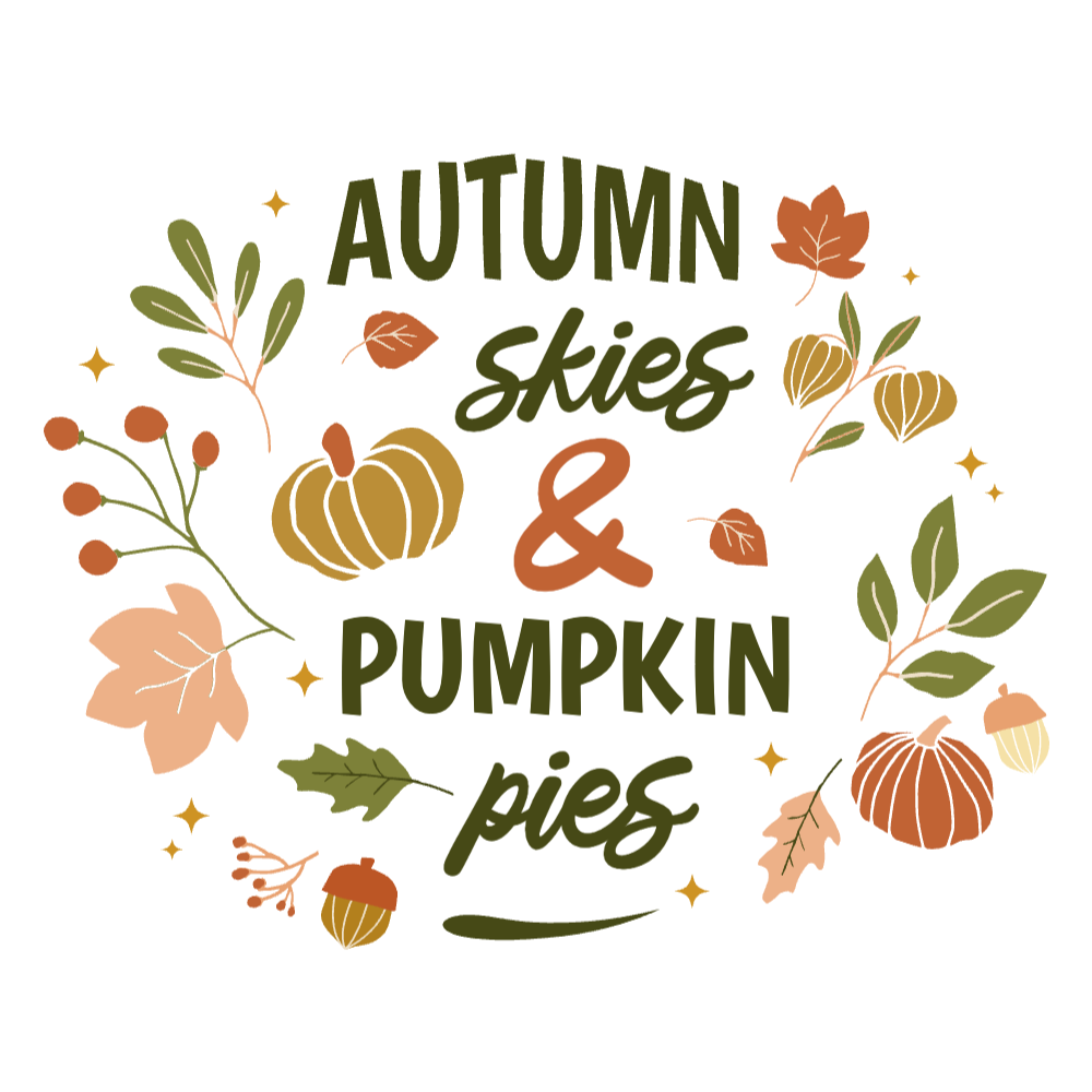Autumn leaves and pumpkins editable t-shirt templa | Create Merch Online
