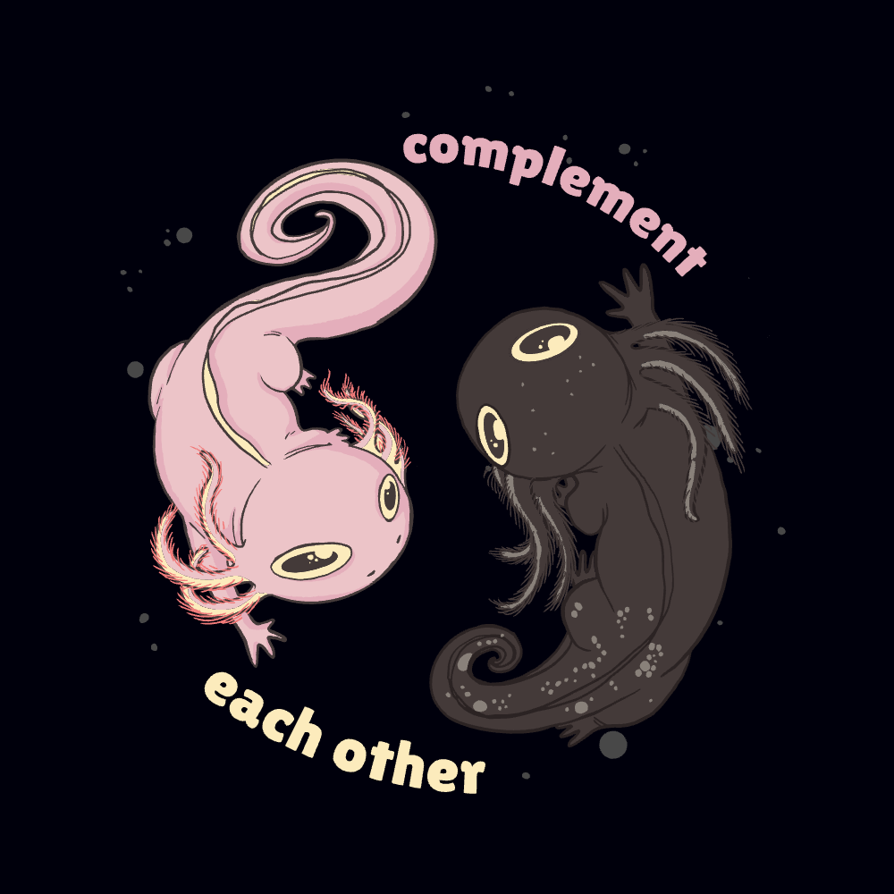 Axolotl couple cute editable t-shirt template | Create Merch Online