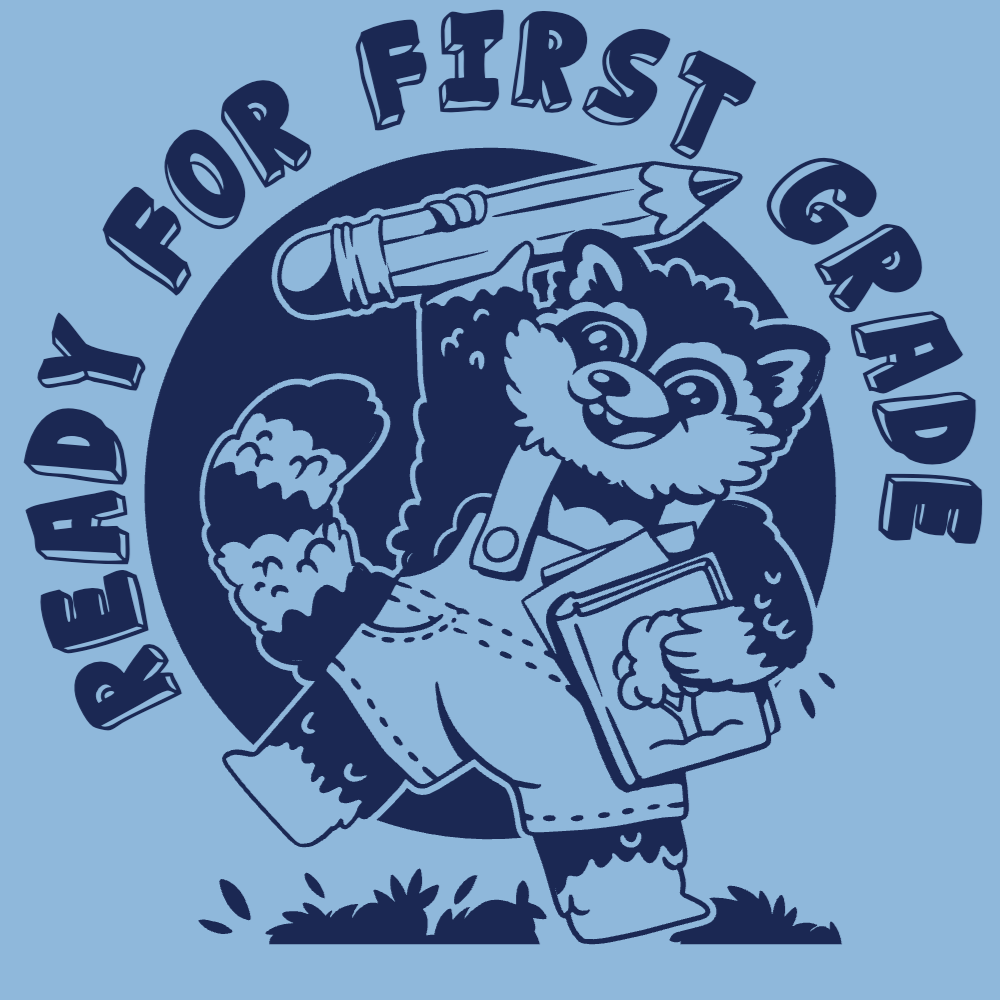 Back to School raccoon editable t-shirt template | Create Merch Online