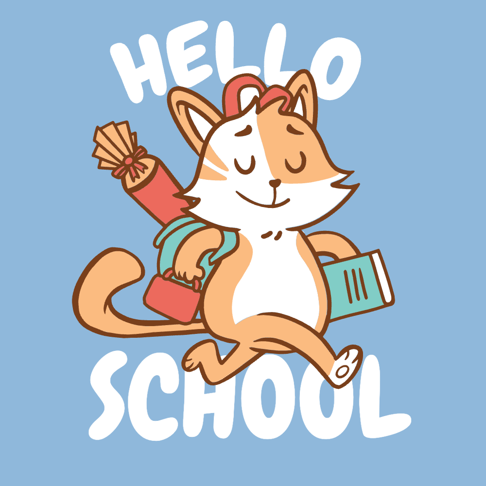 Back to school cat editable t-shirt template | Create Merch